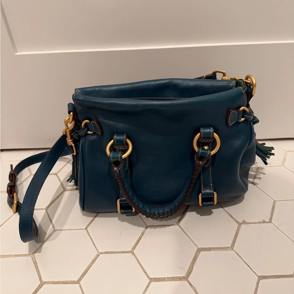Dooney and Bourke Florentine Satchel Denim - Picture 2 of 6